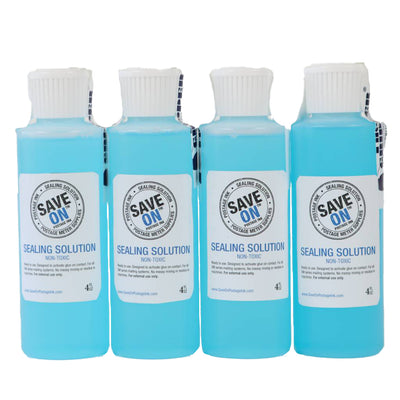 Pitney Bowes E-Z Seal Sealing Solution 601-9 | Compatible, Four - 4oz Bottles - Mindful Supplies