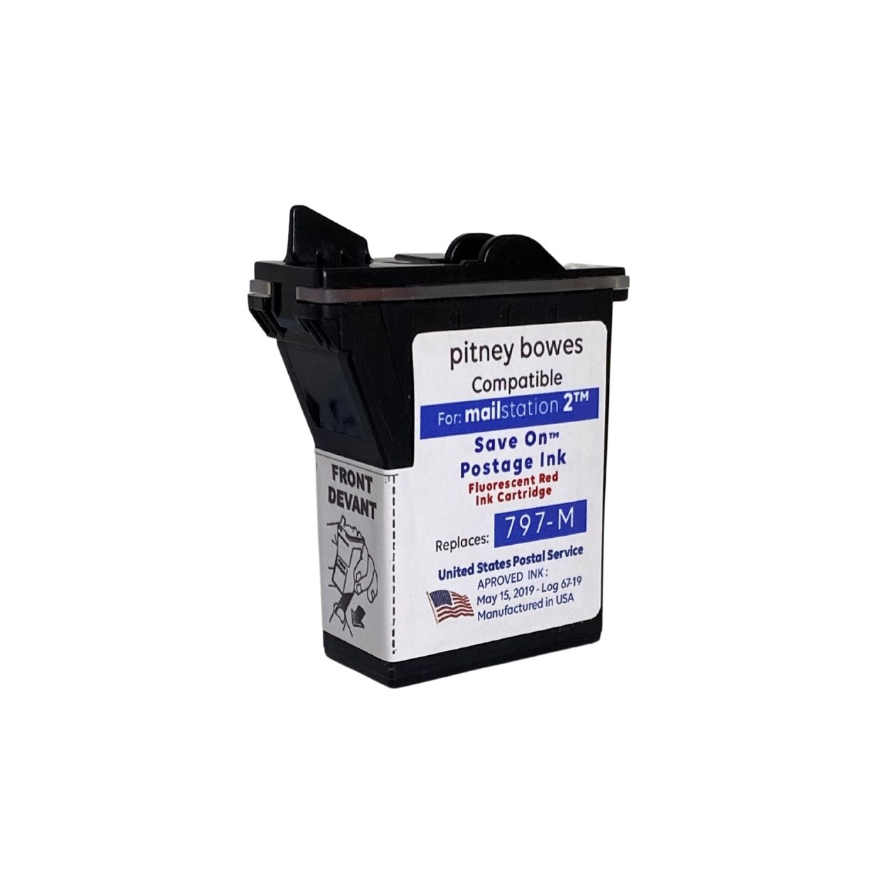 2 Pack Pitney Bowes 797-M Postage Meter Ink Cartridge | Compatible - Mindful Supplies