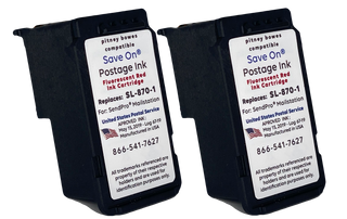 Pitney Bowes SL-870-1 Ink Cartridge 2 Pack | Compatible with SendPro Mailstation