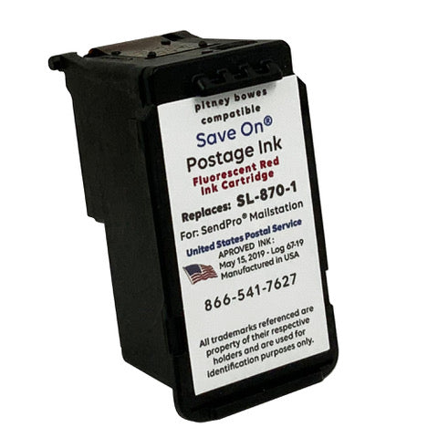 Pitney Bowes SL-870-1 Red Ink Cartridge | Compatible, New SendPro Mailstation
